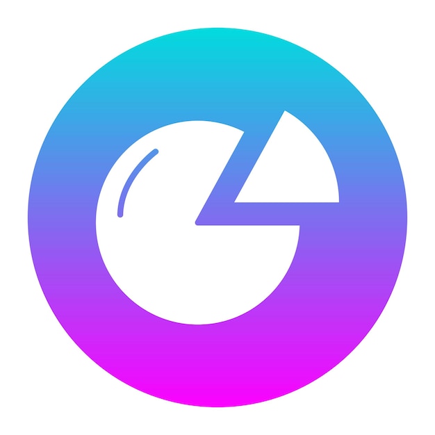 El icono del gráfico vectorial de pie se puede utilizar para el conjunto de iconos de negocios y finanzas