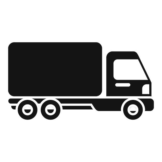 Icono de un gran camión de entrega de mercancías que entrega las mercancías