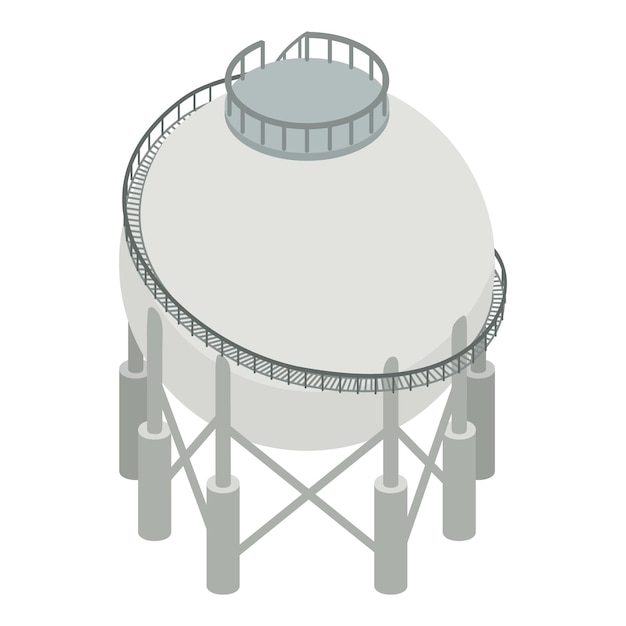 Icono de gran tanque de petróleo isométrico de gran tanke de petróleo icono vectorial para diseño web aislado en fondo blanco