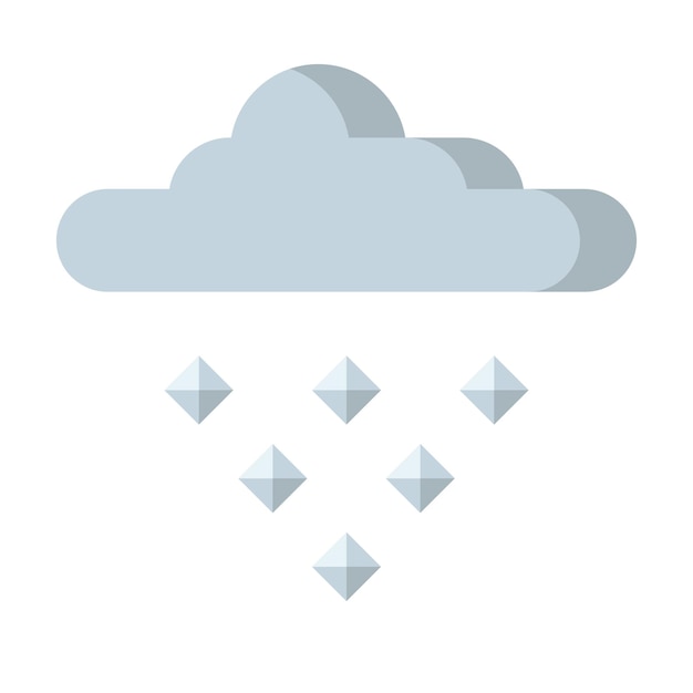 Icono de granizo nube gris cayendo hielo del cielo meteorología o plantilla de seguro mal tiempo huracán ilustración vectorial diseño plano aislado sobre fondo blanco