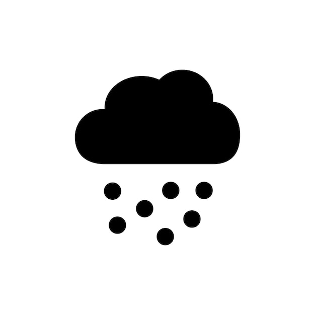 Icono de granizo de nubes aislado en fondo blanco