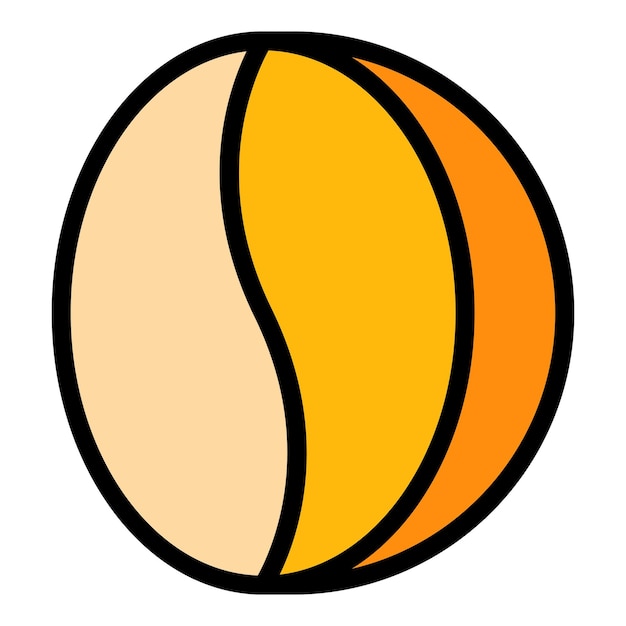 Icono del grano de café árabe Contorno del grano del café árabe Icono vectorial de color plano aislado