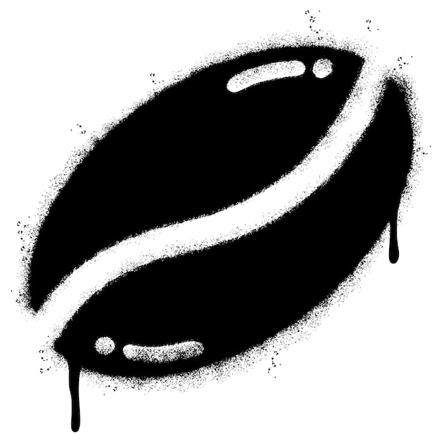 Vector icono de grano de café graffiti pintado con spray rociado aislado con un fondo blanco