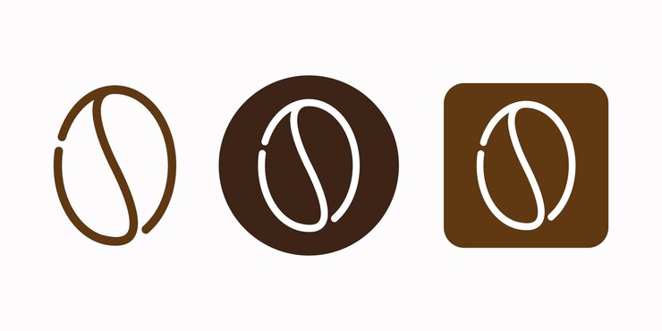 Ícono de grano de café minimalista Ilustración vectorial de alta calidad