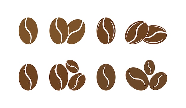 icono de grano de café vector diseño de logotipo conjunto colección
