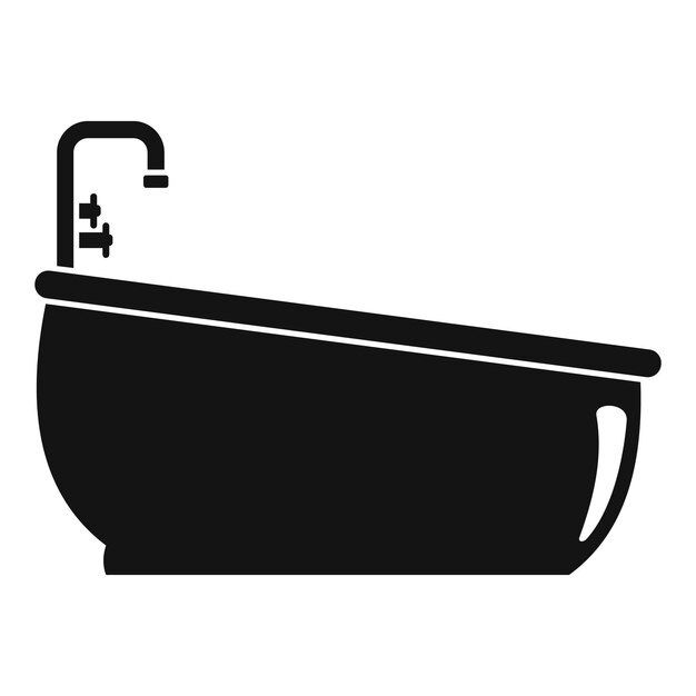 Icono del grifo de agua de la bañera ilustración simple del ícono vectorial del grifo del agua de la banyera para el diseño web aislado en fondo blanco