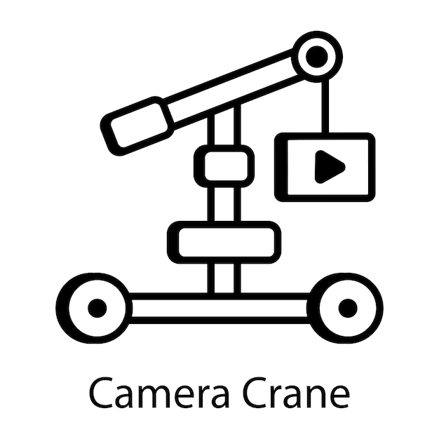 Icono de la grúa de la cámara en estilo de línea