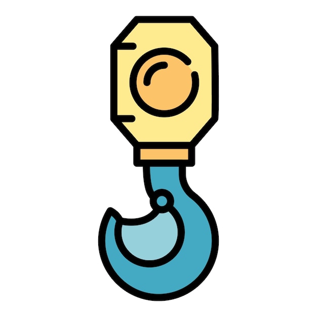 Icono de grúa de gancho moderno Contorno de icono de vector de grúa de gancho moderno color plano aislado