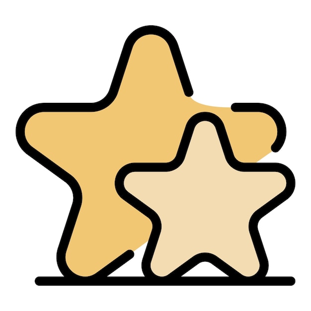 Icono de grupo de estrellas Contorno de grupo de estrelas Icono vectorial de color plano aislado