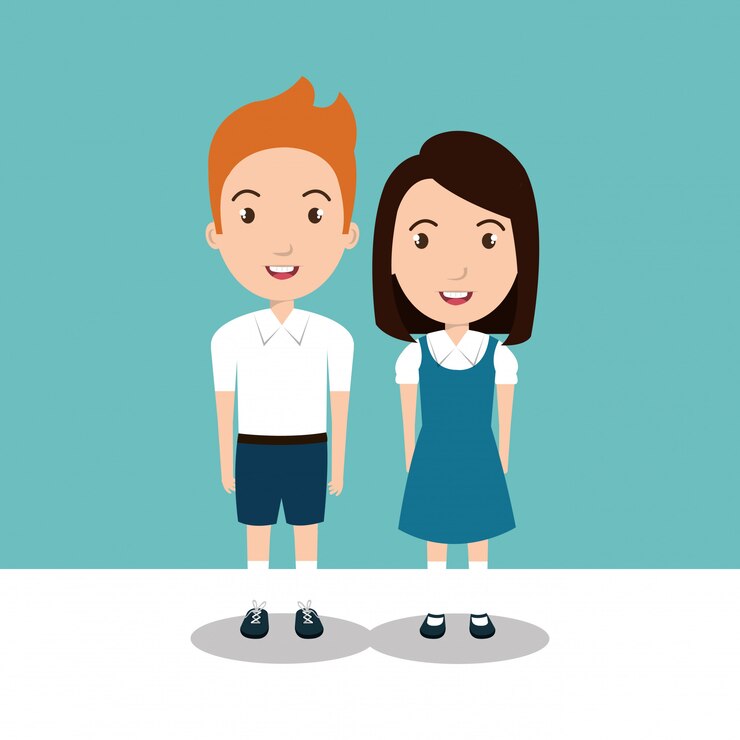 Vector icono de grupo de estudiantes uniforme