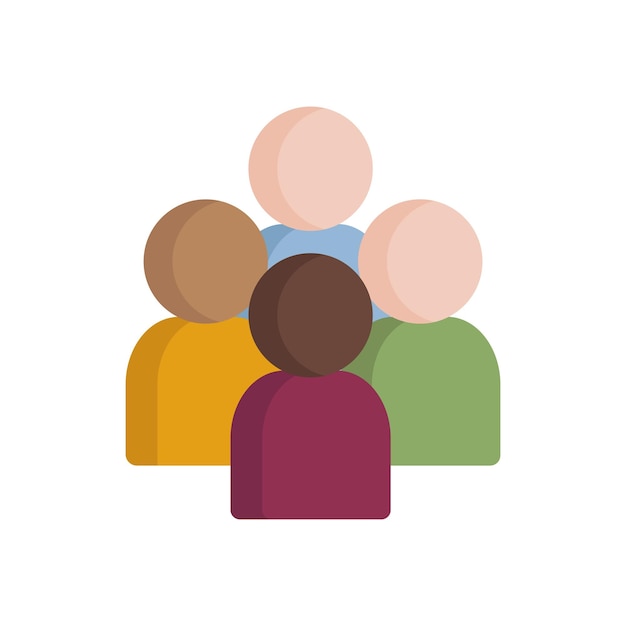 Icono de grupo de personas Equipo Amigos Mundo Diversidad Comunidad Sociedad Diseño plano simple Arte vectorial