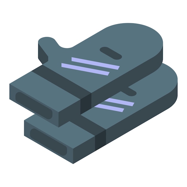 Icono de guantes de esquí de invierno Isométrico de icono de vector de guantes de esquí de invierno para diseño web aislado sobre fondo blanco