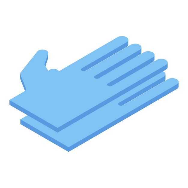 Icono de guantes de goma de laboratorio Isométrico de icono de vector de guantes de goma de laboratorio para diseño web aislado sobre fondo blanco