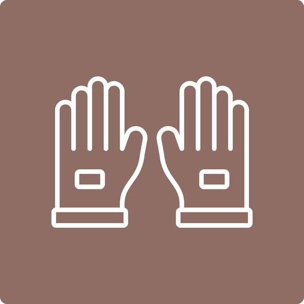 El icono de los guantes de goma