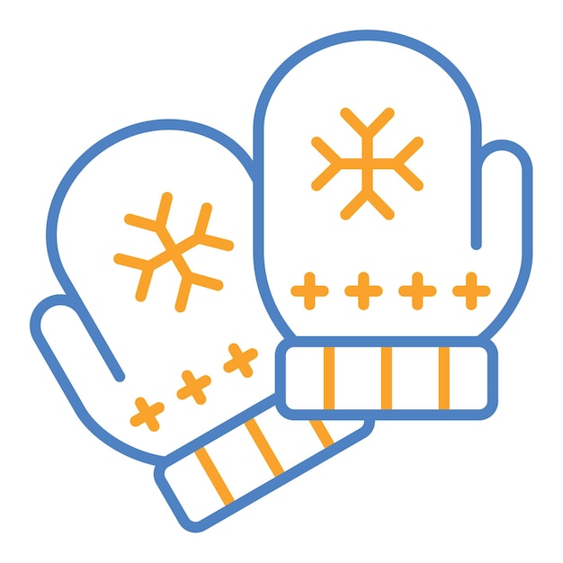 El icono de los guantes de invierno