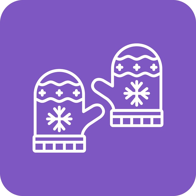 El icono de los guantes de invierno