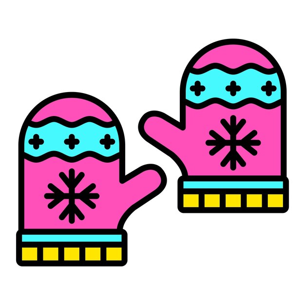 Vector el icono de los guantes de invierno