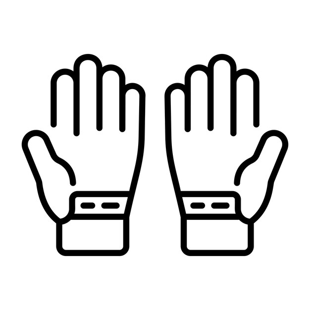 Icono de guantes de mano en estilo lineal