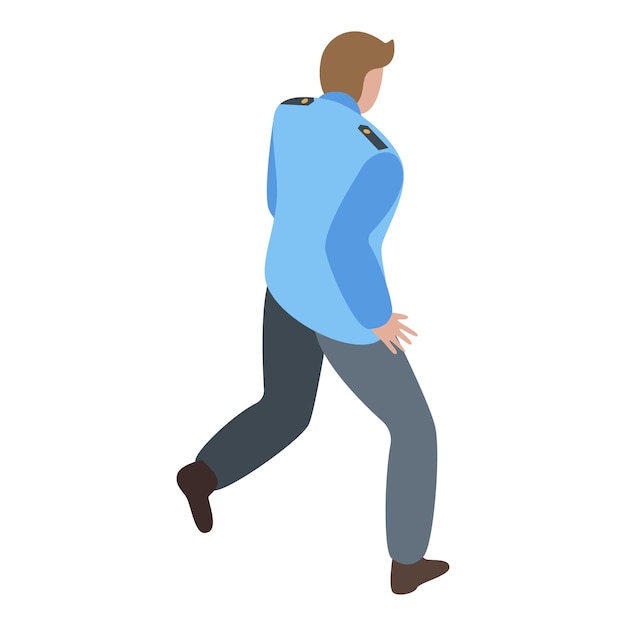 Icono de guardia personal en ejecución Isométrico de icono de vector de guardia personal en ejecución para diseño web aislado en fondo blanco