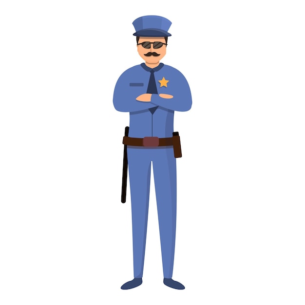 Icono de guardia policial de la prisión Icono vectorial de guardia policía de la prisión para el diseño web aislado en fondo blanco