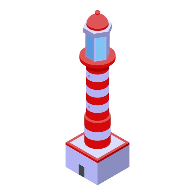 Icono de guía del faro Isométrico del icono de vector de guía del faro para diseño web aislado sobre fondo blanco