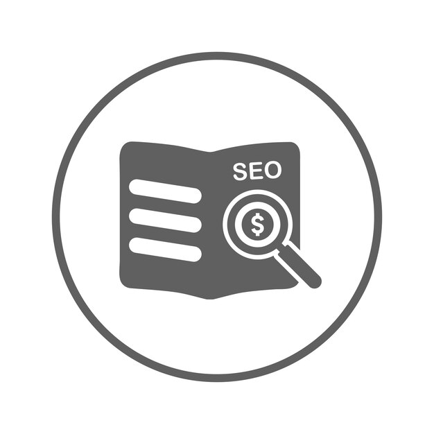 Ícono de la guía SEO Gráficos vectoriales en gris