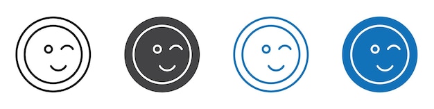 El icono de guiño es plano y se puede editar.