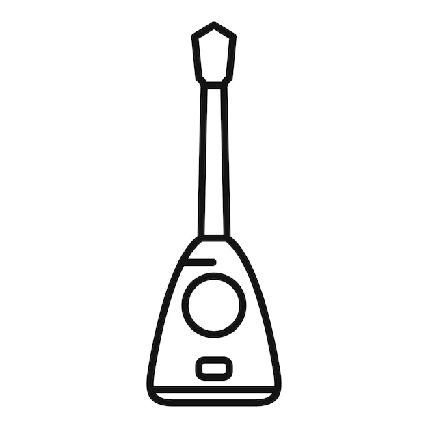 Icono de guitarra acústica con cuello largo de pie erguido