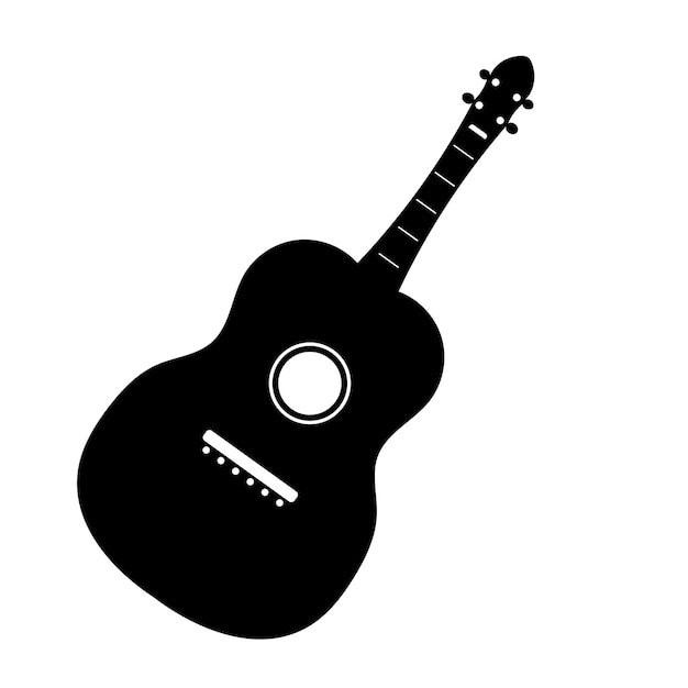 Icono de guitarra de blues negro Ilustración simple del logotipo de icono de vector de guitarra de blues negro aislado en Pentecostés