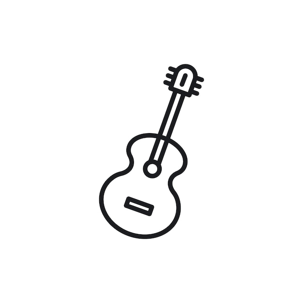 icono de guitarra conjunto ukulele instrumento de música símbolo vectorial de guitarra acústica musical icono en negro relleno y estilo delineado