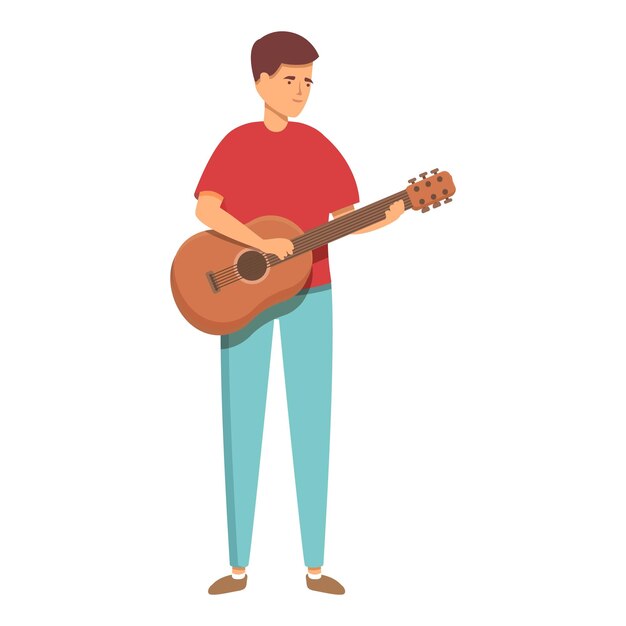 Icono de guitarra de cuerda vector de dibujos animados cuerda de audio