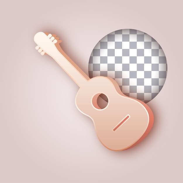 Icono de guitarra con efecto de color mantequilla suave con fondo personalizable