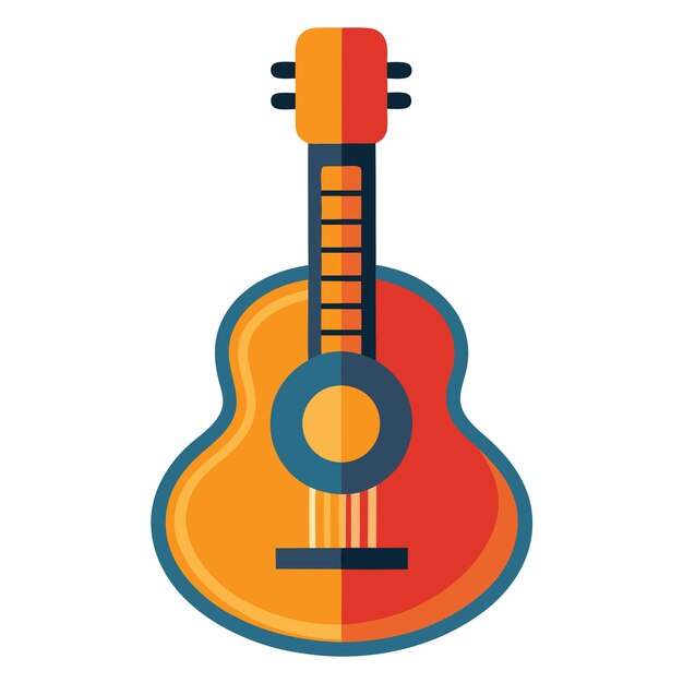 El icono de la guitarra eléctrica en un fondo transparente el icono del logotipo de la guitarra plana