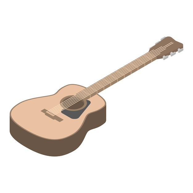 Icono de guitarra Isométrica del icono de vector de guitarra para diseño web aislado sobre fondo blanco