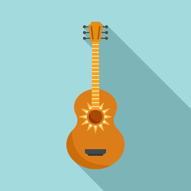 Vector icono de guitarra mexicana ilustración plana del icono de vector de guitarra mexicana para diseño web