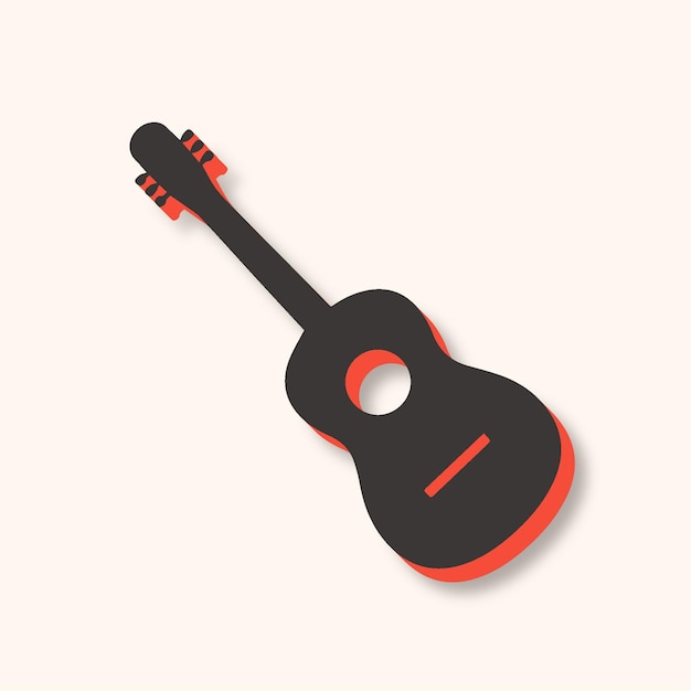 Icono de guitarra moderno versátil en marrón y naranja con fondo elegante
