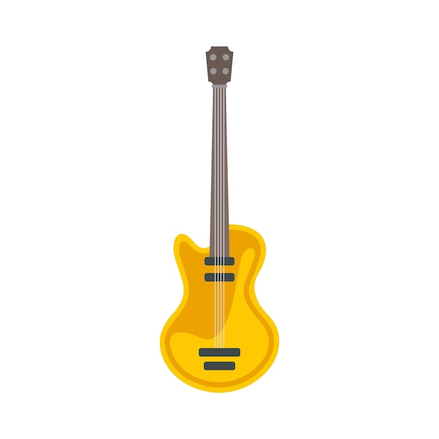 Icono de guitarra musical Ilustración plana del icono de vector de guitarra musical aislado sobre fondo blanco