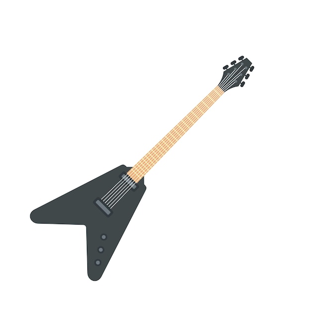 Icono de guitarra de rock Ilustración plana del icono de vector de guitarra de rock para diseño web