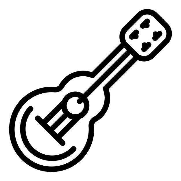 Icono de guitarra Scouting Contorno icono de vector de guitarra Scouting para diseño web aislado sobre fondo blanco
