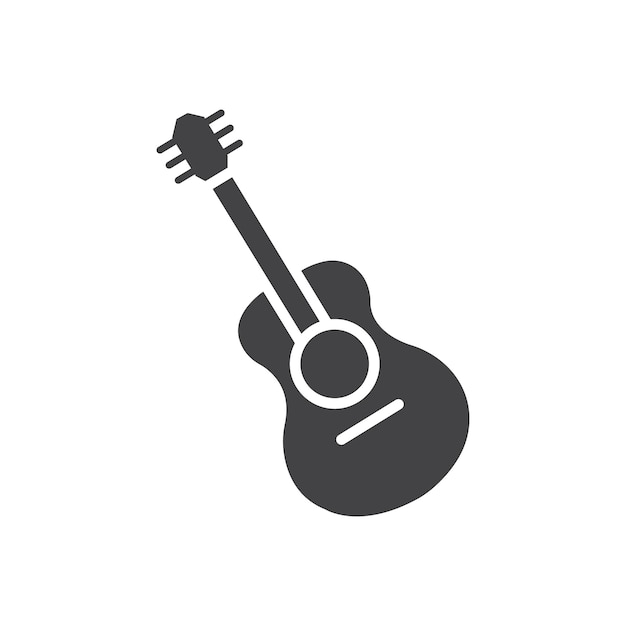 Ícono de guitarra Símbolo plano de línea delgada simple
