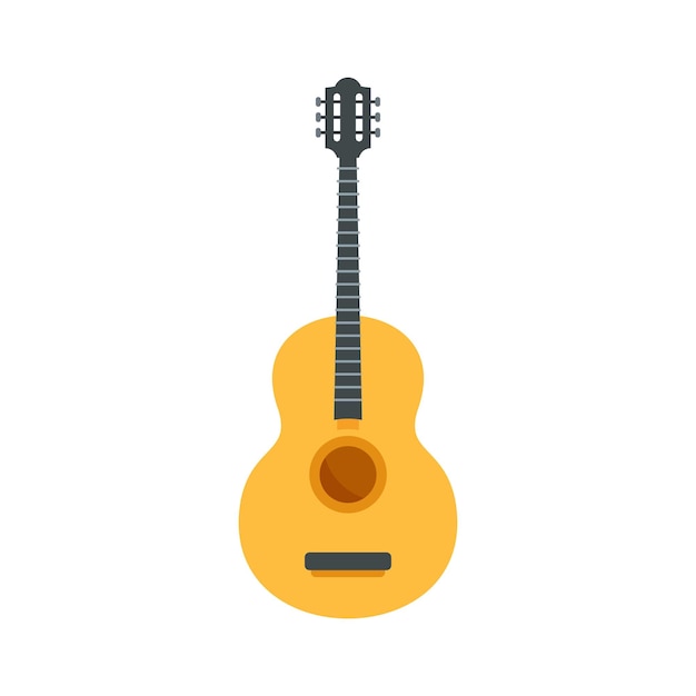 Icono de guitarra tradicional mexicana Ilustración plana del icono de vector de guitarra tradicional mexicana aislado sobre fondo blanco