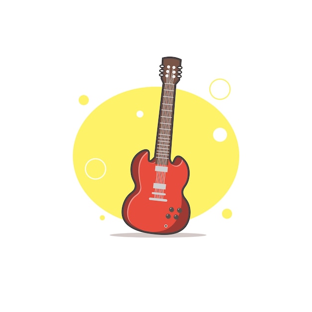 Icono de guitarra vector Icono de vector plano colorido instrumento musical acústico