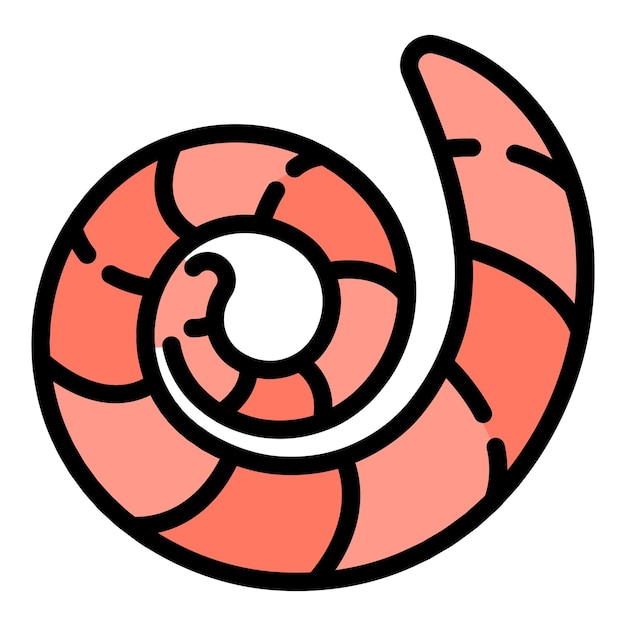 Icono del gusano de tierra Contorno del vector del gusano del suelo Icono del color plano aislado