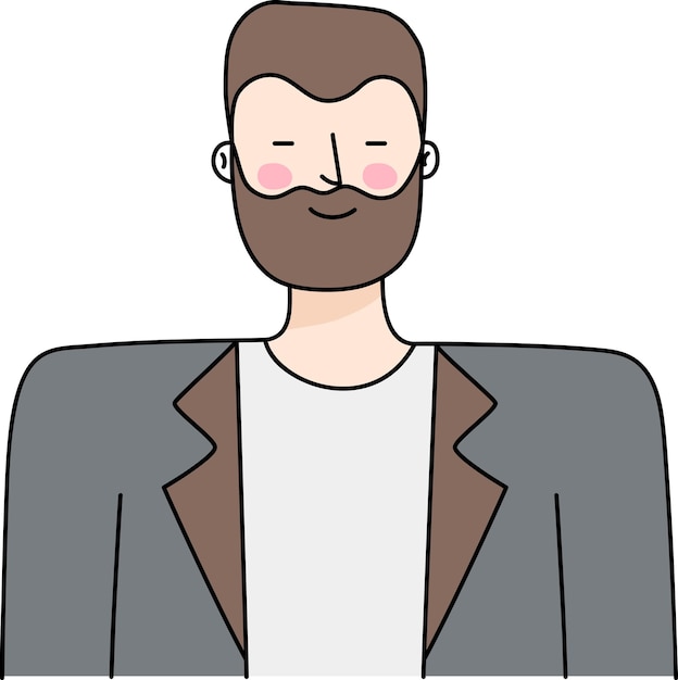 Icono de Guy Avatar para la aplicación de impresión de diseño de póster de documento de sitio web Estilo de icono de concepto de Avatar y personas