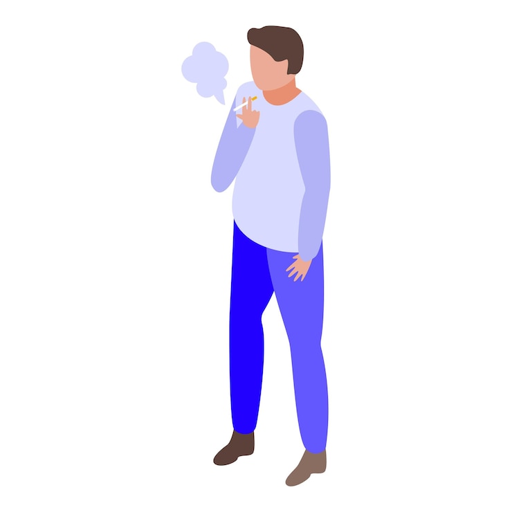 Vector icono de hábito de fumar isométrico del icono de vector de hábito de fumar para diseño web aislado sobre fondo blanco