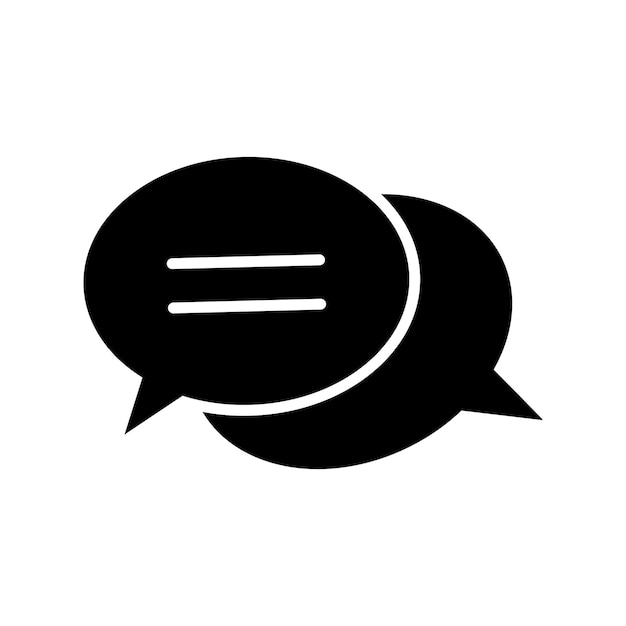 Icono de habla de relleno Símbolo vectorial Glyfo negro Icono de conversación