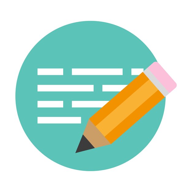 El icono hace hincapié en el diseño El lápiz gráfico simplifica el texto La ilustración conecta los elementos Vector