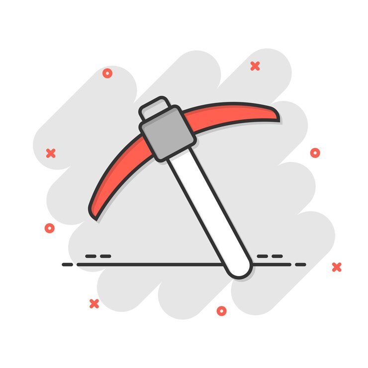 Vector icono de hacha en estilo cómic ilustración de vector de dibujos animados de leñador sobre fondo blanco aislado concepto de negocio de efecto de salpicadura de hoja