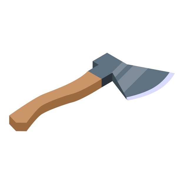 Icono de hacha isométrica de icono de vector de hacha para diseño web aislado sobre fondo blanco