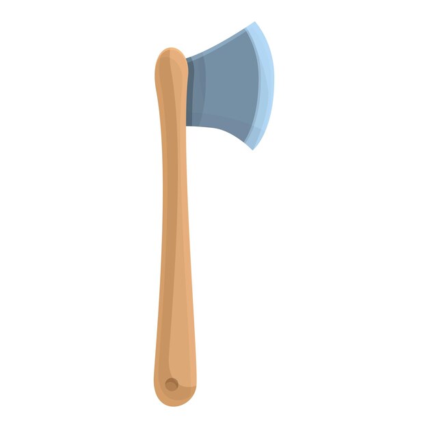 Icono de hacha de senderismo Caricatura de icono de vector de hacha de senderismo para diseño web aislado sobre fondo blanco